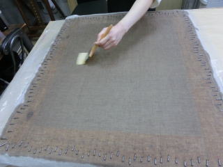 裏打ち用 絵画の保存修復作業19