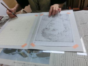 模写の勉強 絵画の保存修復作業38