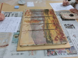 絵画の保存修復作業5