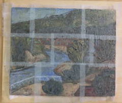 表打ち 絵画の保存修復作業35