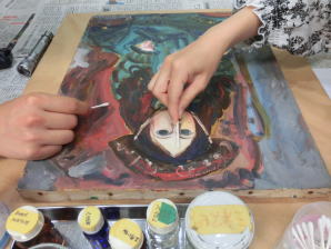 絵画の保存修復作業36