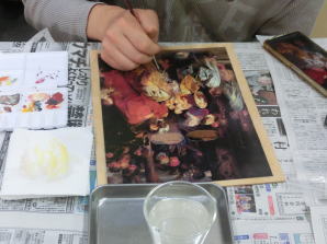 絵画の保存修復作業36