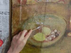 絵画の保存修復作業39