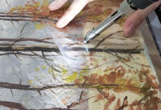 絵画の保存修復作業6